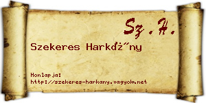 Szekeres Harkány névjegykártya